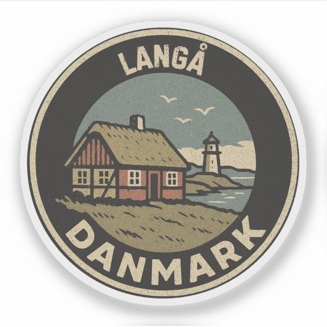 Pegatina Langå, Dinamarca Danmark  (Anverso)