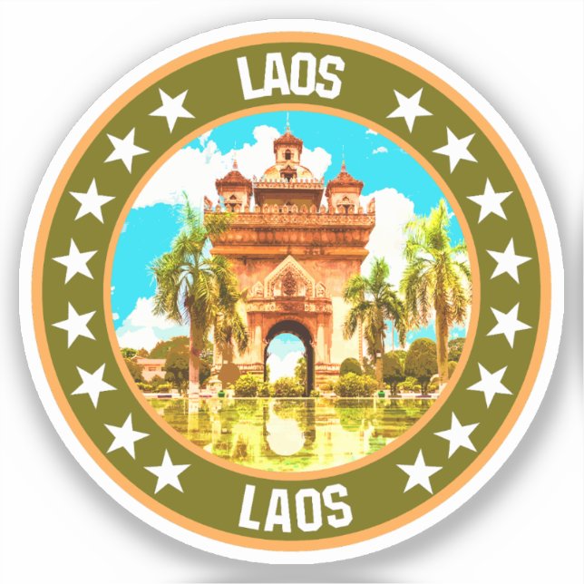 Pegatina Laos (Anverso)