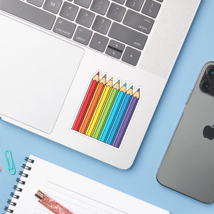 Pegatina Lápices de colores arcoiris