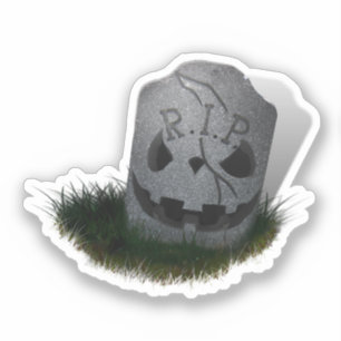 Pegatina Lápida espeluznante de Halloween R.I.P.