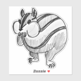 Pegatina Lápiz de arte animal de Woodland Cute Chipmunk