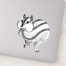 Pegatina Lápiz de arte animal de Woodland Cute Chipmunk