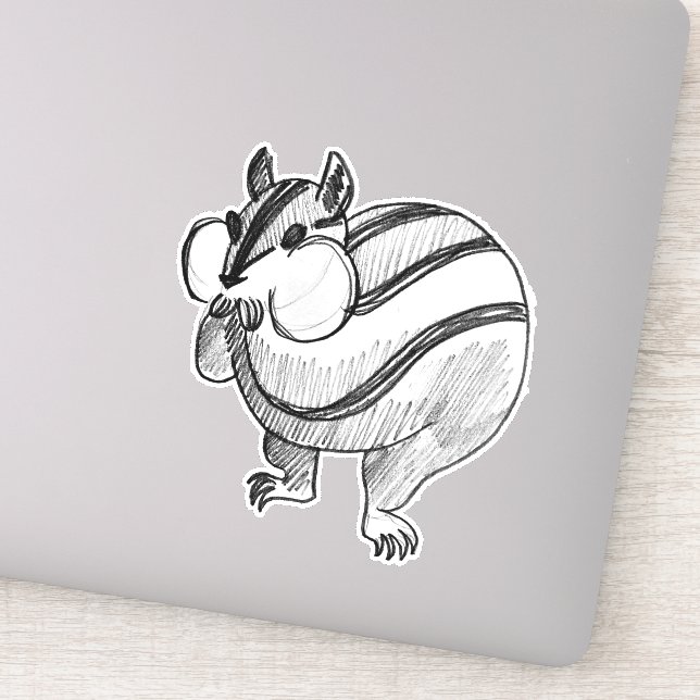 Pegatina Lápiz de arte animal de Woodland Cute Chipmunk (Detalle)