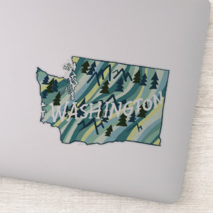 Pegatina Lápiz de color del MAP del estado de Washington