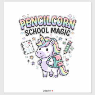 Pegatina Lápiz de Unicornio Escuela Mágica Encantadora Merc
