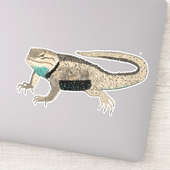 Pegatina Lápiz natural de color lagarto espinoso del desier (Detalle)