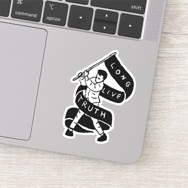Pegatina Larga vida a la verdad (Detalle)