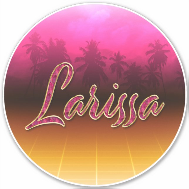 Pegatina Larissa Vorname Name golden pink Aufkleber Sticker (Anverso)