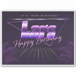 Pegatina Lars Name Vorname lila retro Sticker Geburtstag