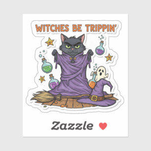 Pegatina Las brujas son trippin" - Gato fresco