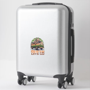 Pegatina "Las carreteras llaman, vamos" Retro Vanlife Vinyl