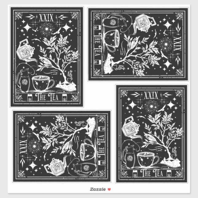 Pegatina Las Cartas del Tarot del Té (Hoja)