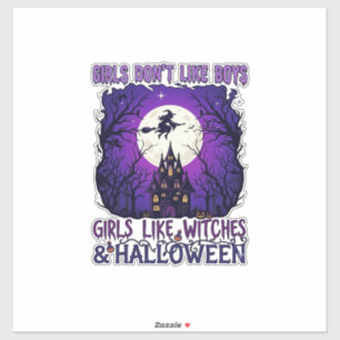 Pegatina Las chicas no les gustan a los brujos de Halloween