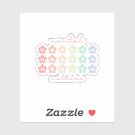 Pegatina Las flores retro de la salud mental pastorean el a