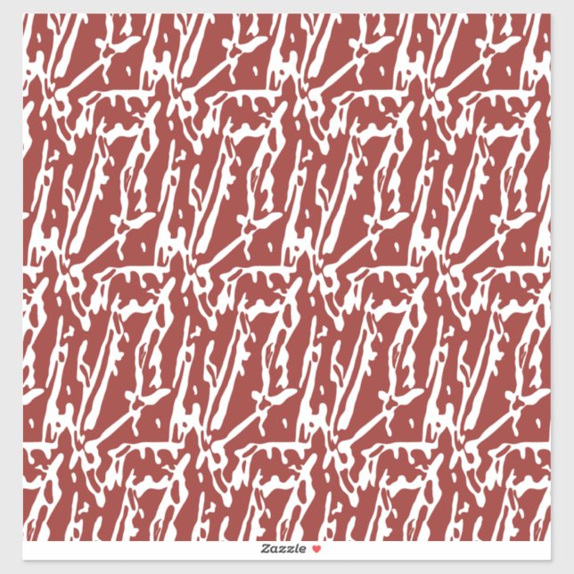 Pegatina Las formas abstractas rojas y naranjas se mezclan  (Hoja)