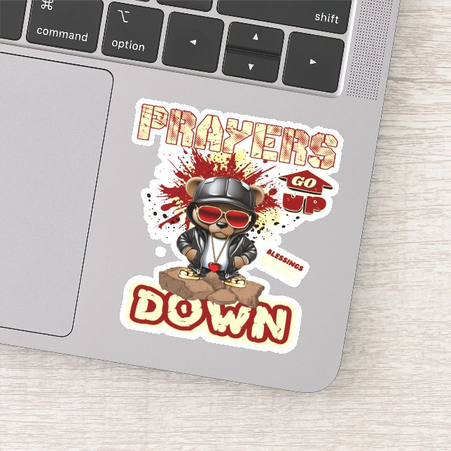 Pegatina Las oraciones aumentan la fe cristiana (Detalle)