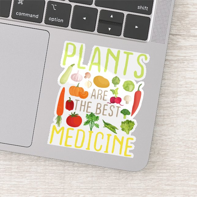 Pegatina Las Plantas Son La Mejor Medicina Guay Vegetariana (Detalle)