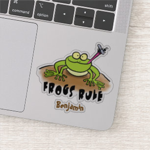 Pegatina Las ranas gobiernan personalizado de rana verde di