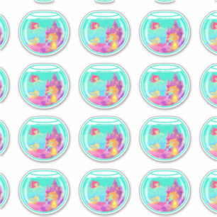 Pegatina Las sirenas de Chibi (hoja) contornean a los