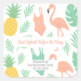 Pegatina "Last Splash" con palmeras, trajes de bañ