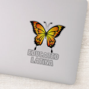 Pegatina Latina educada con mariposa