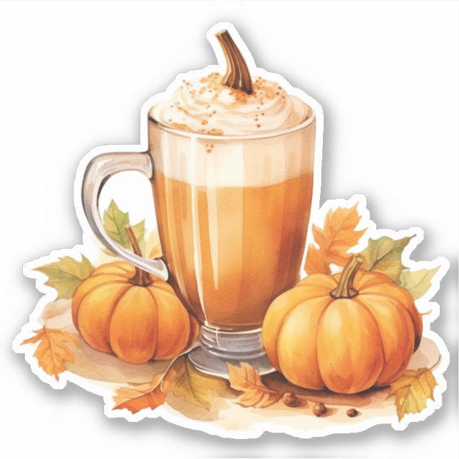 Pegatina Latte de especias de calabaza (Anverso)