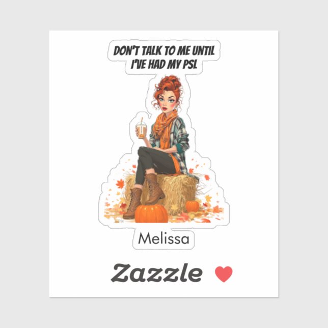 Pegatina Latte de especias de calabaza - Ms Sass (Hoja)