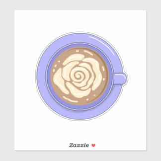 Pegatina Latte de Flor de Rosa