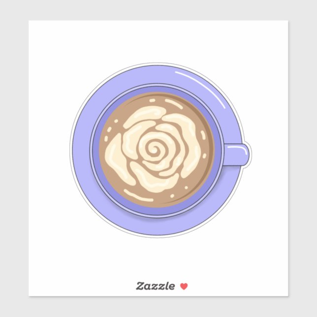 Pegatina Latte de Flor de Rosa (Hoja)