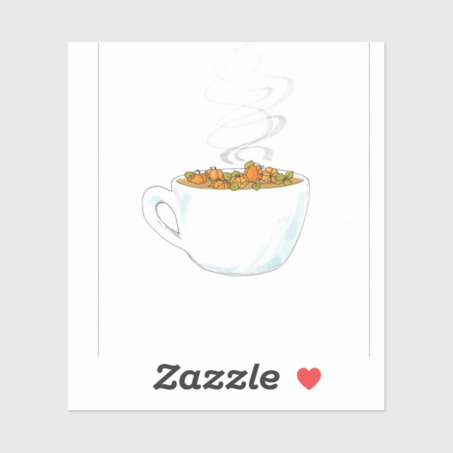 Pegatina Latte del parche de calabaza (Hoja)