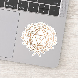 Pegatina Laureados de oro D20 Dice Fantasy Game Master