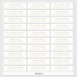 Pegatina Lauren Gold Guest Address Labels Elegant Wedding