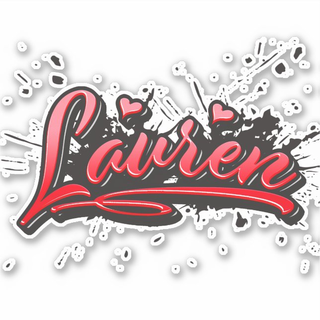 Pegatina Lauren red Heart Graffiti Aufkleber Sticker (Anverso)