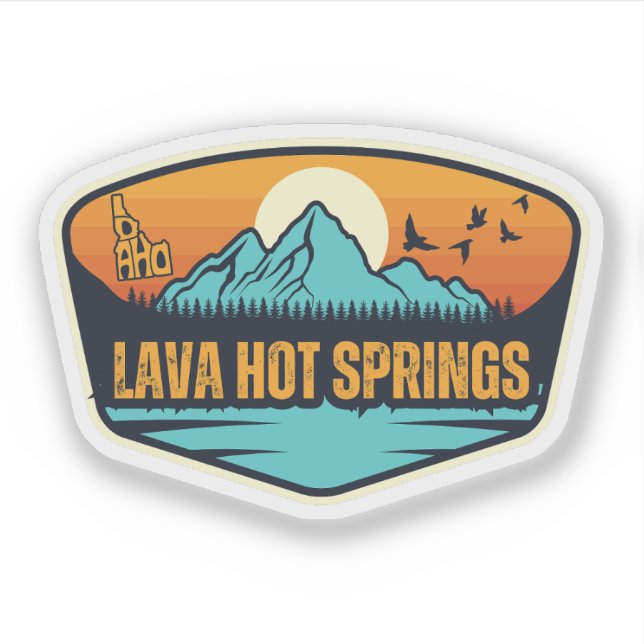 Pegatina Lava Hot Springs, Idaho (Anverso)