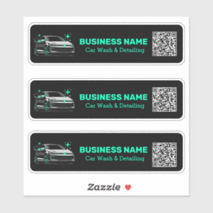 Pegatina Lavado de Auto Móvil y Detallado QR Personalizado