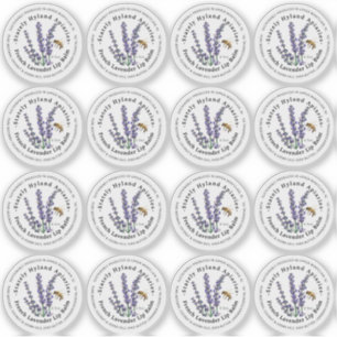 Pegatina Lavanda de 1,33" con balde de labio de 0,5 oz Meta