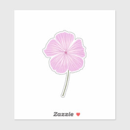 Pegatina Lavatera rosa simple