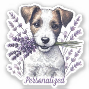 Pegatina Lavender Terrier Love