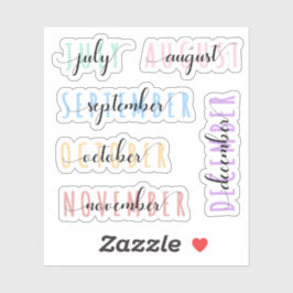 Pegatina Layered Month Name Headers 2nd Half (July to Dec)