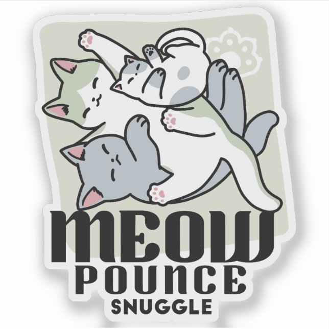 Pegatina Laze Furr Days - Diseño de gatos perezosos (Anverso)