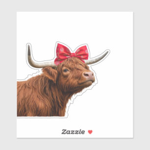 Pegatina Lazo de bandana de vaca de las Highlands lindo