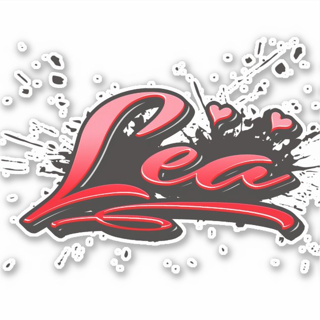 Pegatina Lea red Heart Graffiti Aufkleber Sticker (Anverso)