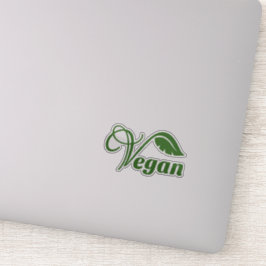 Pegatina Leaf del logotipo vegan