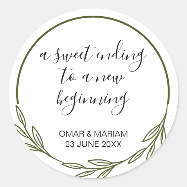 Pegatina Leafy Islamic Nikkah (Anverso)