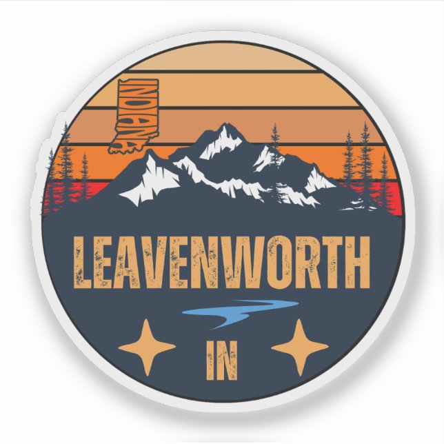 Pegatina Leavenworth, Indiana (Anverso)