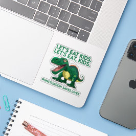 Pegatina Lección divertida de gramática de dinosaurios