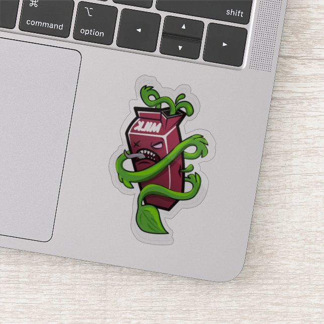 Pegatina Leche dañina (Detalle)