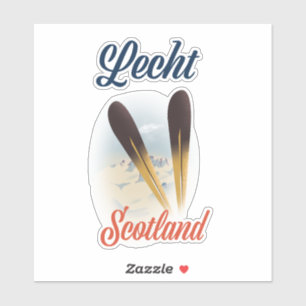 Pegatina Lecht Scotland Ski poster travel art