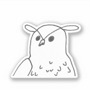 Pegatina Lechuza águila de fauna silvestre dibujada a mano