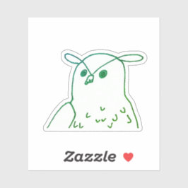 Pegatina Lechuza Artística de Pájaros de Bosque Verde